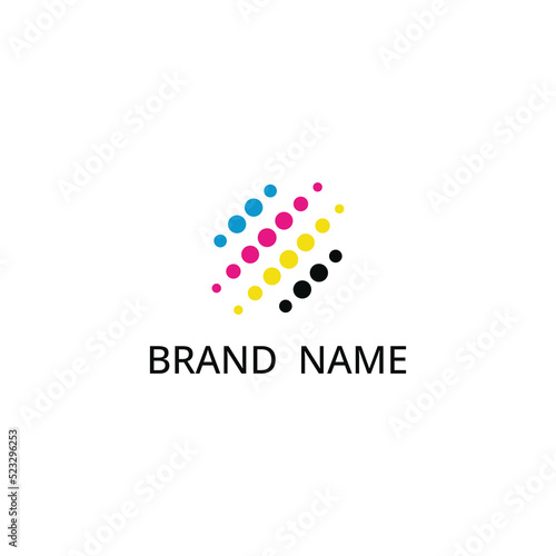Digital print logo icon vector illustration