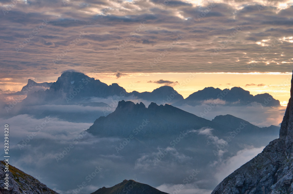 Sunrise at Rifugio Mulaz, Alta Via 2, Dolomites, Italy
