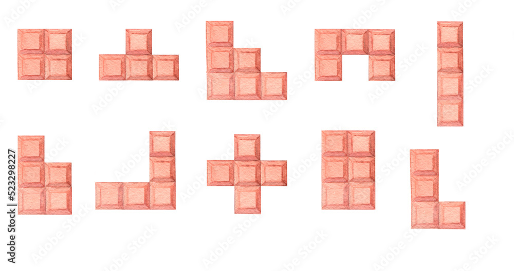 brick game peachy elements nostalgic 80s and 90s retro computer set hand drawn watercolor brick game peachy elements nostalgic 80s and 90s retro computer set hand drawn watercolor