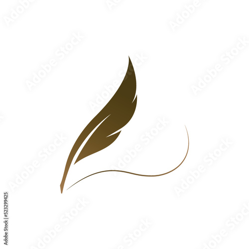 quill pen icon.classic stationery illustration photo