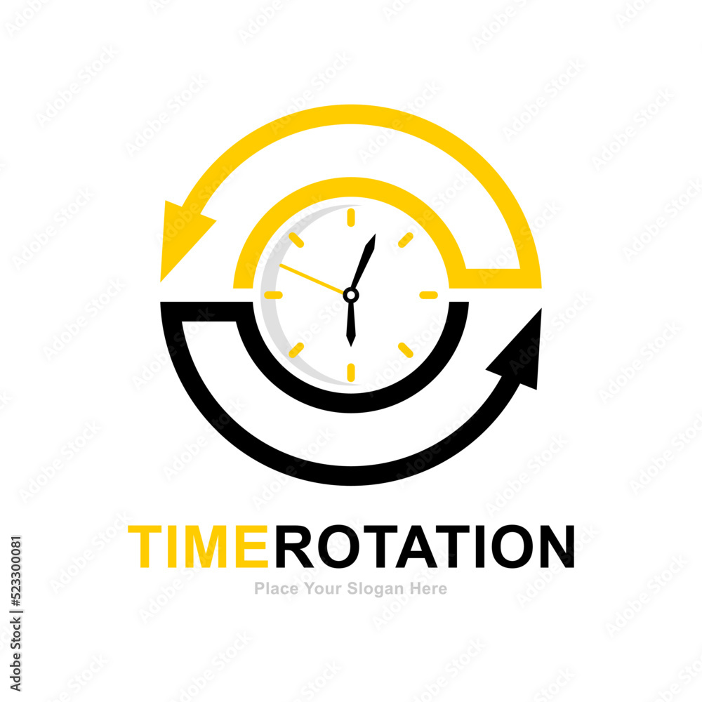 Time arrow with circle logo template vector. Suitable for business, system, circulation and time symbol Time arrow with circle logo template vector. Suitable for business, system, circulation and time symbol