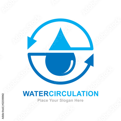 Water circulation vector logo template. Suitable for business, ecology, nature, arrow symbol