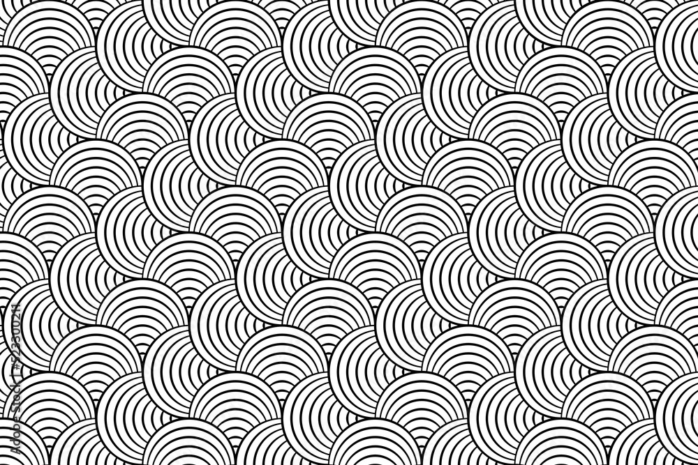 seamless pattern background with circle line spirals