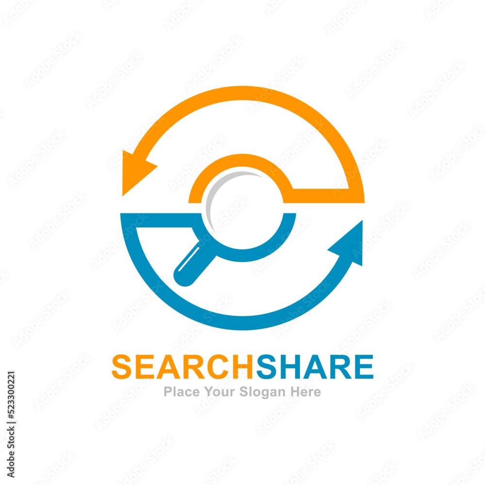 Search share logo vector template. Suitable for business, web, art, technology Search share logo vector template. Suitable for business, web, art, technology