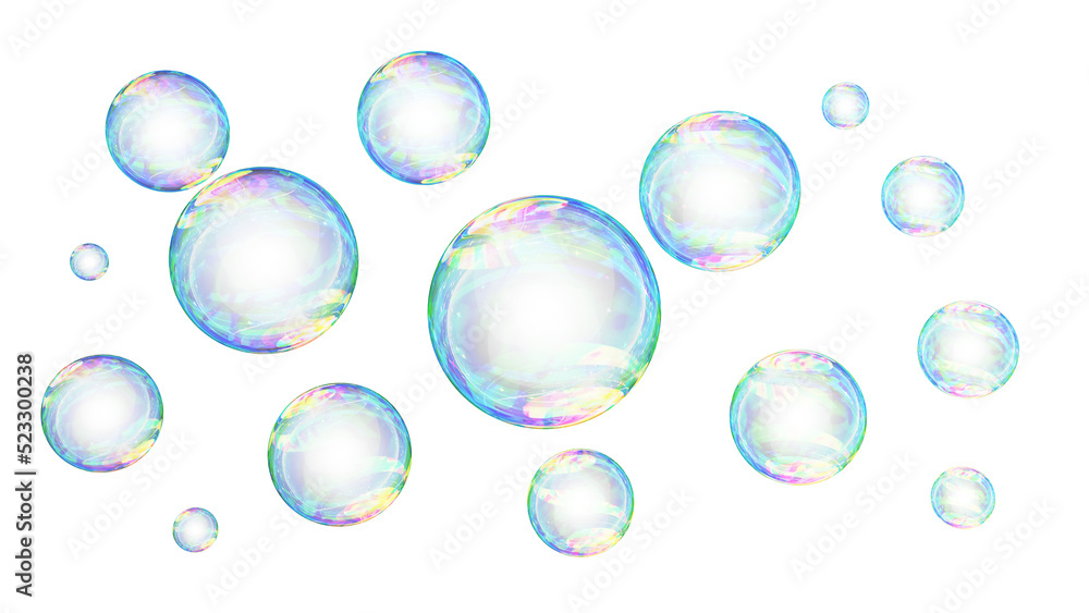 background with bubbles,Transparent water realistic glass bubbles