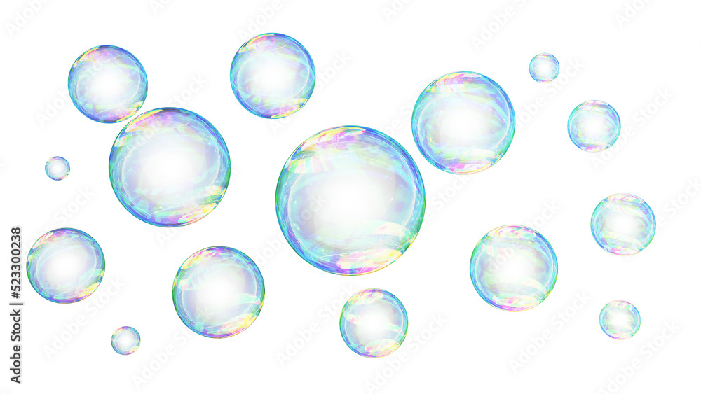 Background With Bubbles Transparent Water Realistic Glass Bubbles