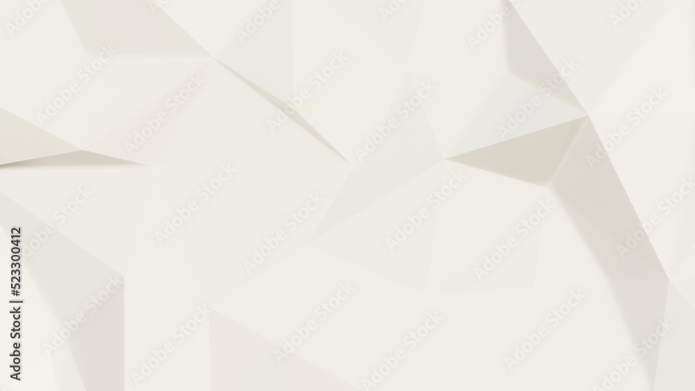 Abstract geometric white and gray color background, polygon, low poly pattern. 3D rendering illustration.