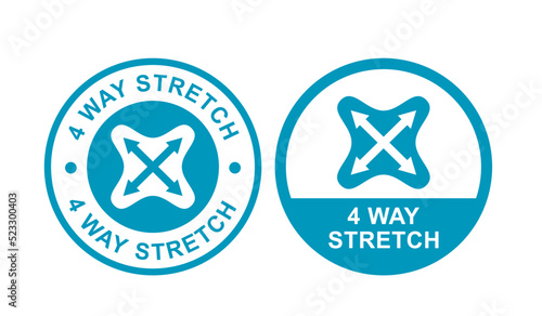 4 way stretch vector logo template badge. Suitable for business, industry and textile