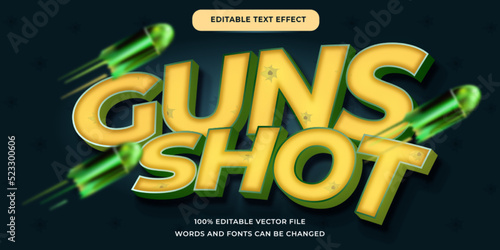 guns and shot modern text effect editable