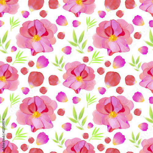 seamless background with roses. Watercolour drawing fashion aquarelle. Seamless background pattern. Fabric wallpaper print texture.