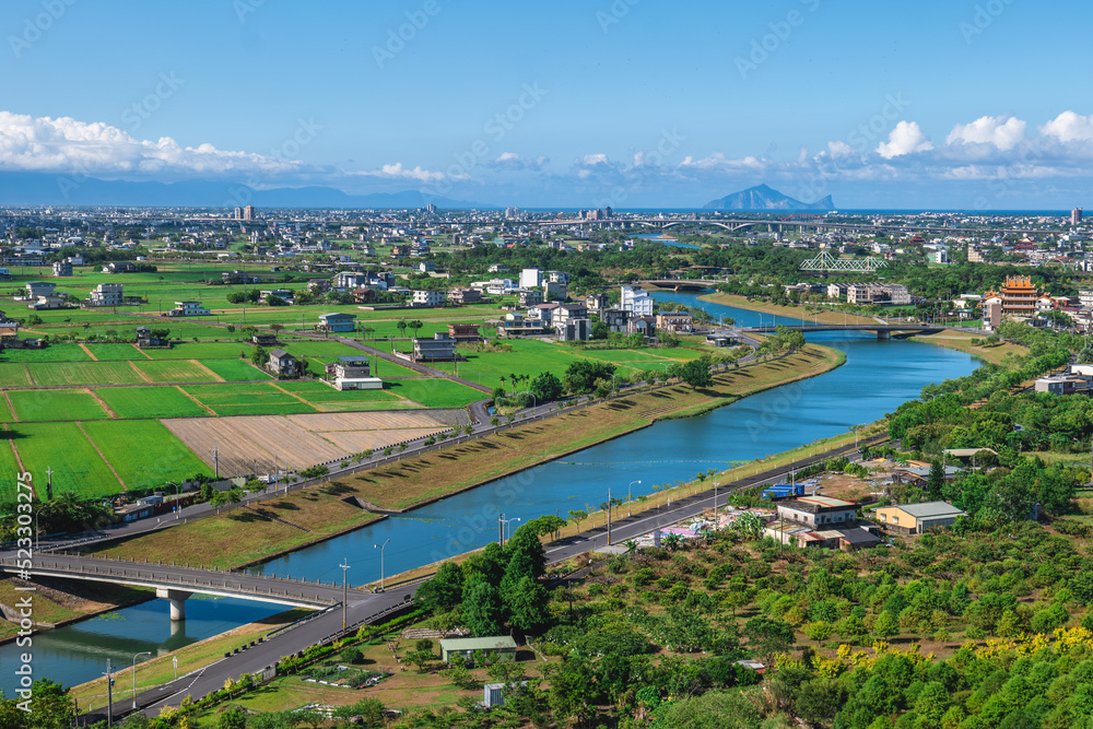 scenery of the bank of dongshan river in yilan county, taiwan