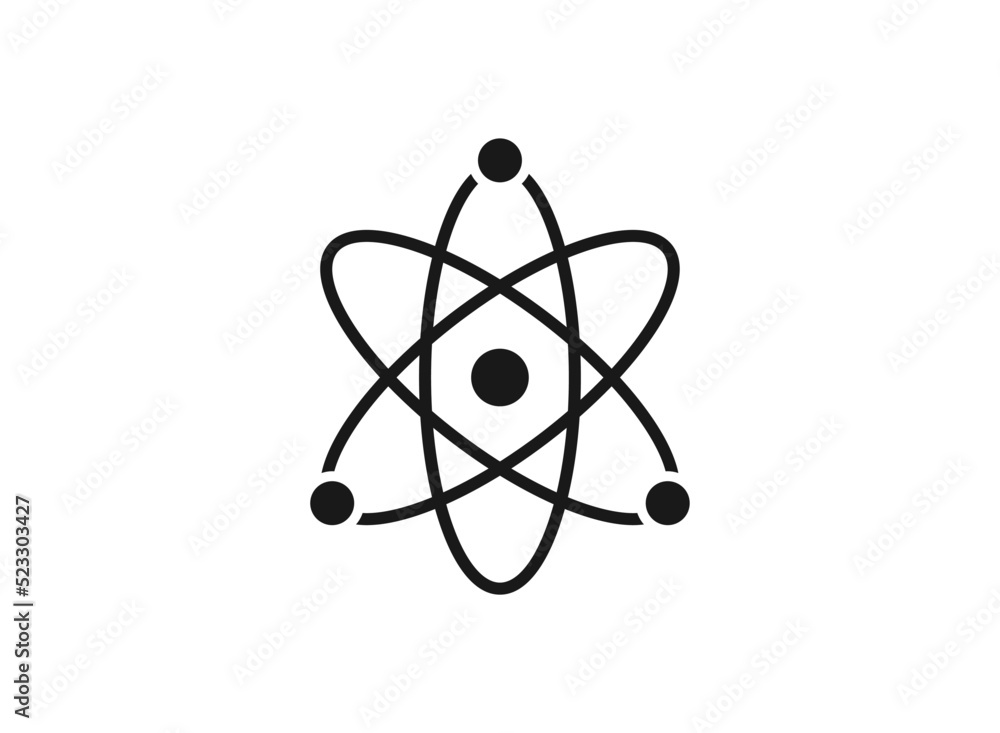 Atom Icon in trendy flat style isolated on grey background. Atom symbol for your web site design, logo, app, UI. Vector illustration, EPS10. Atom Icon in trendy flat style isolated on grey background. Atom symbol for your web site design, logo, app, UI. Vector illustration, EPS10.
