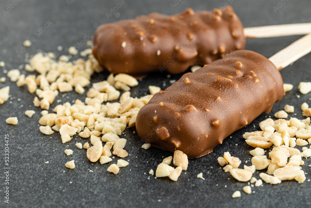 Chocolate Cake ice cream Balls on the sticks Chocolate Cake ice cream Balls on the sticks