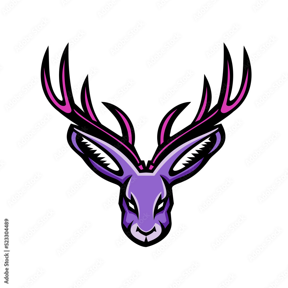 Jackalope Head Mascot Jackalope Head Mascot
