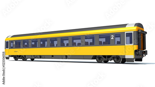 Passenger train Car 3D rendering on white background © 3D Horse