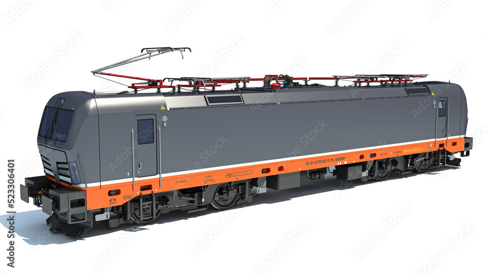 Obraz premium Locomotive train 3D rendering on white background