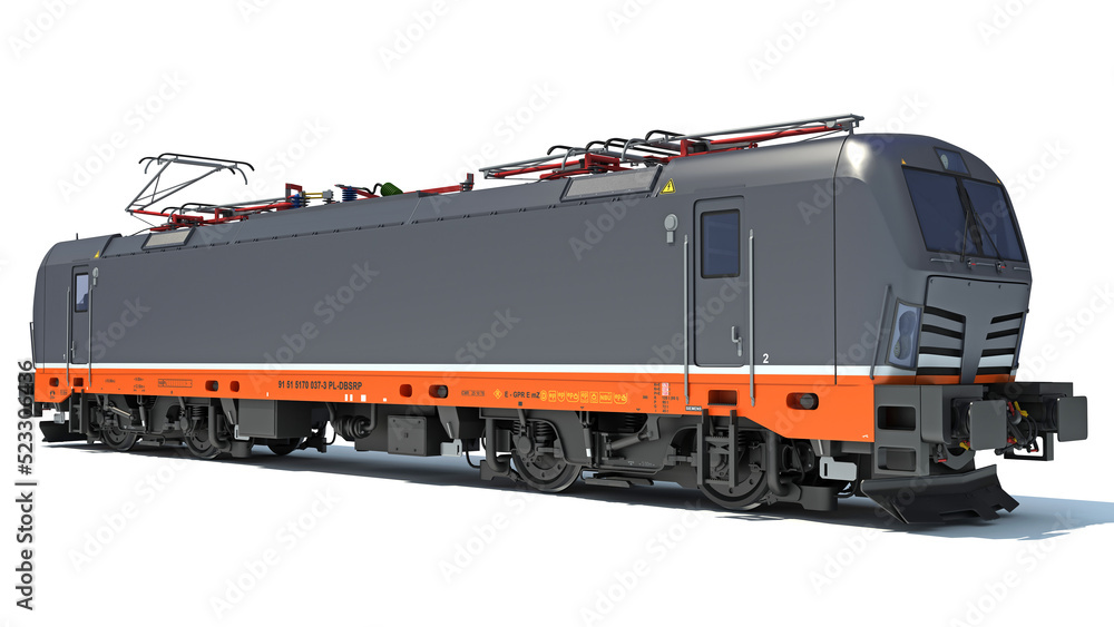 Locomotive train 3D rendering on white background Locomotive train 3D rendering on white background