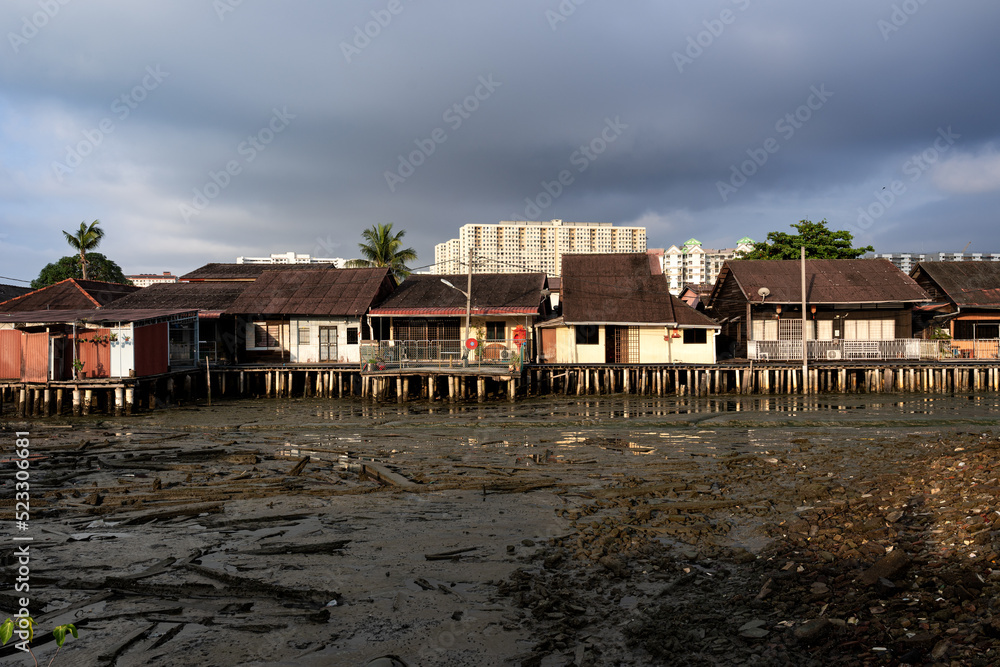 Wooden houses on the sea called Clan Jetty. It is a UNESCO heritage site at Georgetown, Penang, Malaysia. Wooden houses on the sea called Clan Jetty. It is a UNESCO heritage site at Georgetown, Penang, Malaysia.