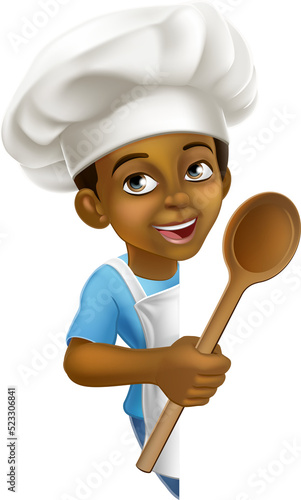 A young black little boy ca...