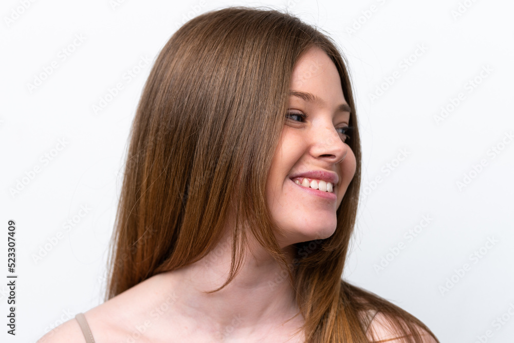 Young caucasian woman isolated on white background . Portrait Young caucasian woman isolated on white background . Portrait