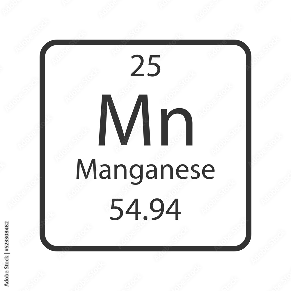 Manganese symbol. Chemical element of the periodic table. Vector illustration. Manganese symbol. Chemical element of the periodic table. Vector illustration.