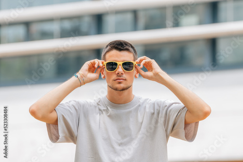 young teenager in summer with sunglasses