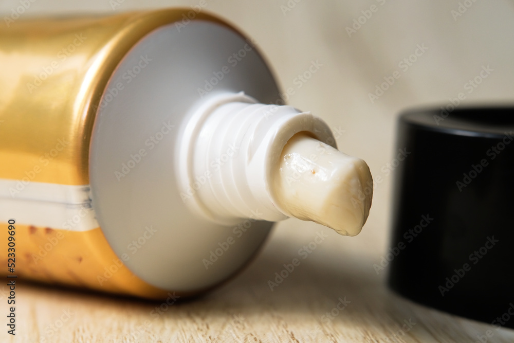 Close up of toothpaste and toothbrush to maintain dental health and hygiene
