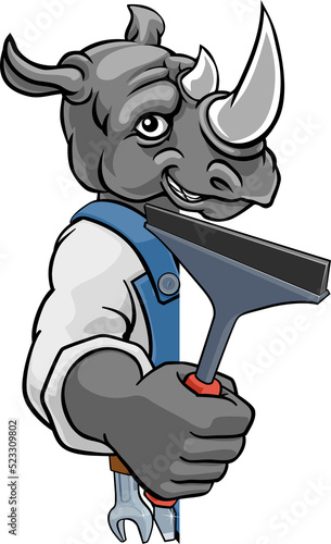 A rhino cartoon mascot car ...