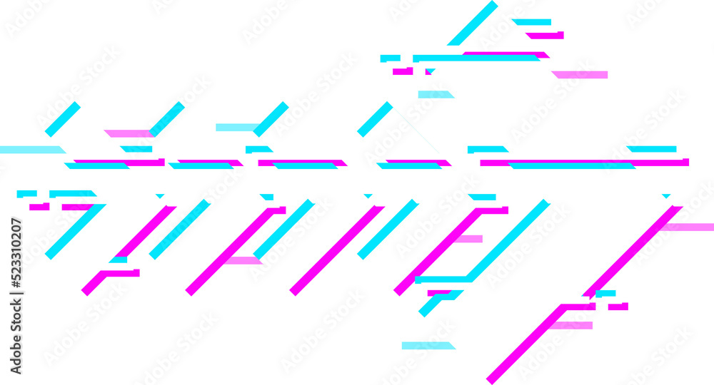 Arrow pointer with glitch effect points right way Arrow pointer with glitch effect points right way