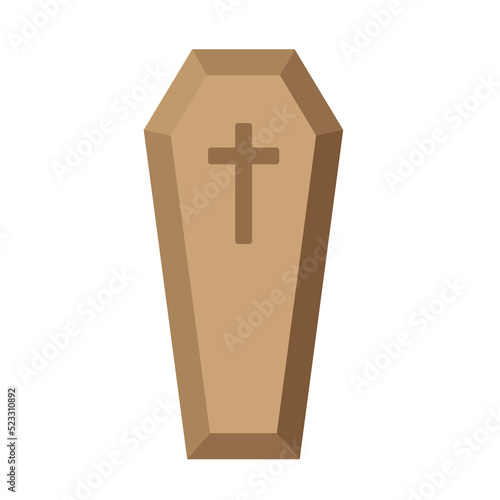 coffin icon flat vector illustration isolated on white background