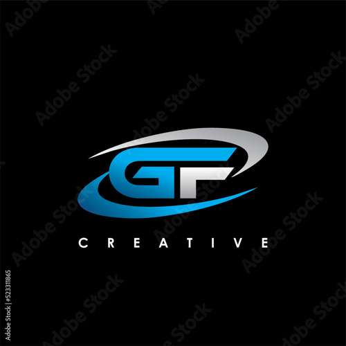 GF Letter Initial Logo Design Template Vector Illustration