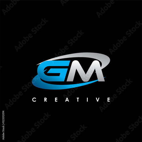 GM Letter Initial Logo Design Template Vector Illustration