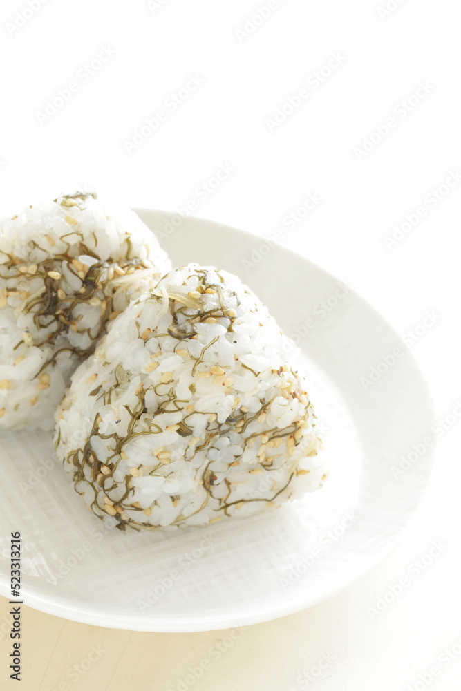 Japanese food, Kombu seaweed and dried sardine fish with seasoning mixed rice ball for healthy comfort food Japanese food, Kombu seaweed and dried sardine fish with seasoning mixed rice ball for healthy comfort food