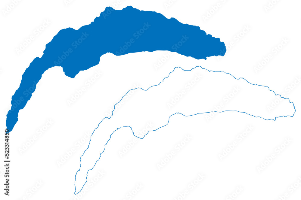 Fototapeta premium Lake Geneva (Swiss Confederation, Switzerland, French Republic, France) map vector illustration, scribble sketch Lake Geneva map