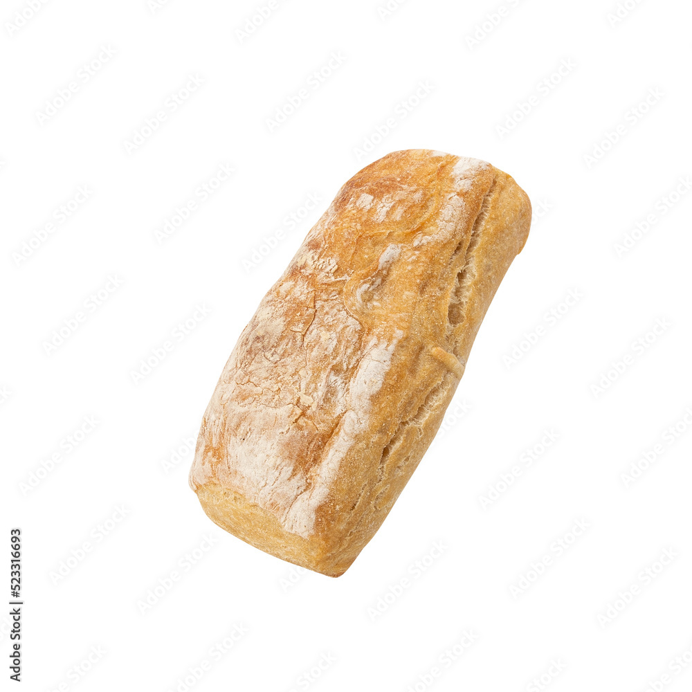 Ciabatta Bread cutout, Png file.