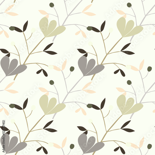 Cute flower seamless pattern. Abstract floral endless wallpaper. Creative botanical background.