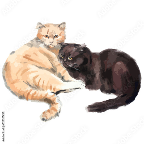 Vector illustration of cat portrait.