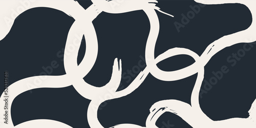 Minimalist trendy artistic line art pattern. Modern black and white vector template for design.