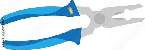 Illustration  of plier, illustration vector of plier, illustrtion of blue plier,