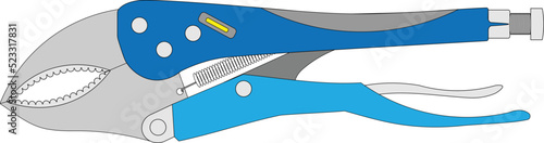 Illustration of locking plier. illustration vector of locking plier.