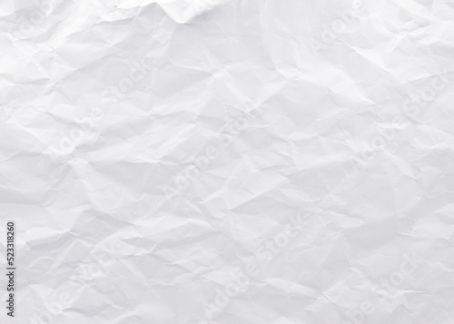 Closeup to white crumpled paper texture background