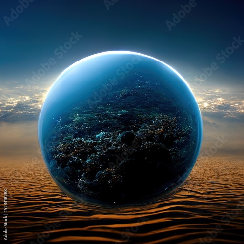 creation of the world, legends, universe, water world abstract illustration art