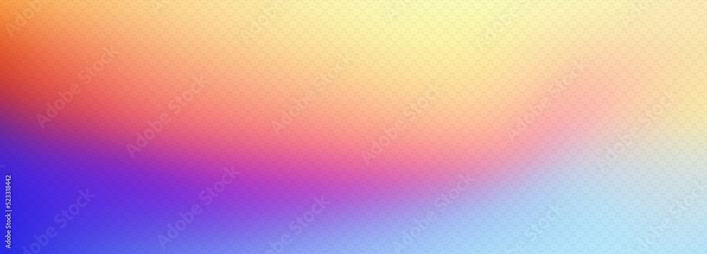 Rainbow purple red violet yellow pink blue gradient background blank. Horizontal banner or wallpaper tamplate. Copy space, place for text. Bright illustration. Space wavy technology texture