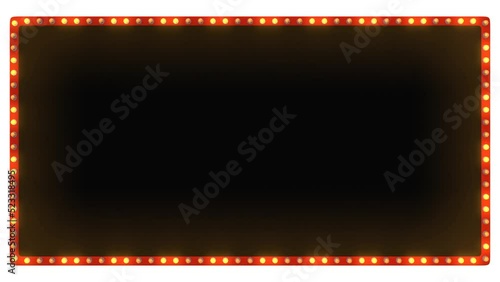 Frame and gold light polygon style on white background. 3d rendering
