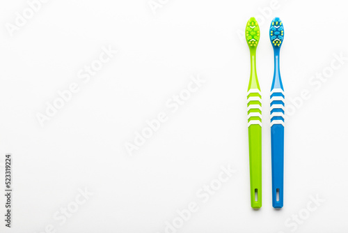 Toothbrush isolated on white background. Oral hygiene.