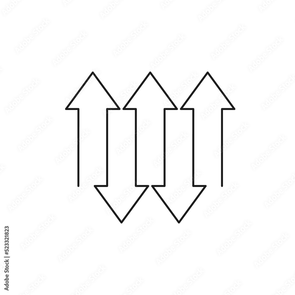 Exchange, transfer symbol. Isolated, lined arrows on white background. Exchange, transfer symbol. Isolated, lined arrows on white background.