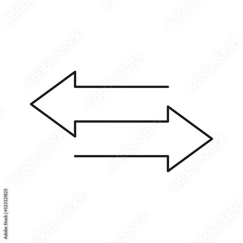 Arrows pictogram isolated on white background.