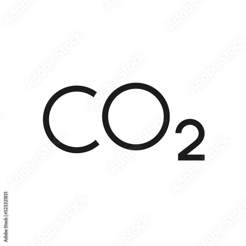 CO2 pictogram isolated on white background.