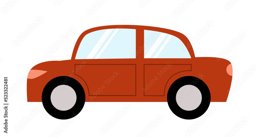 Vector illustration of red car isolated on white Vector illustration of red car isolated on white