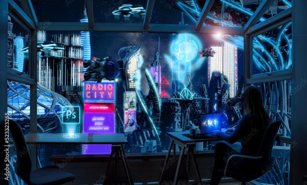 Imaginary Futuristic Technologicl world- Welcome to the Future Imaginary Futuristic Technologicl world- Welcome to the Future